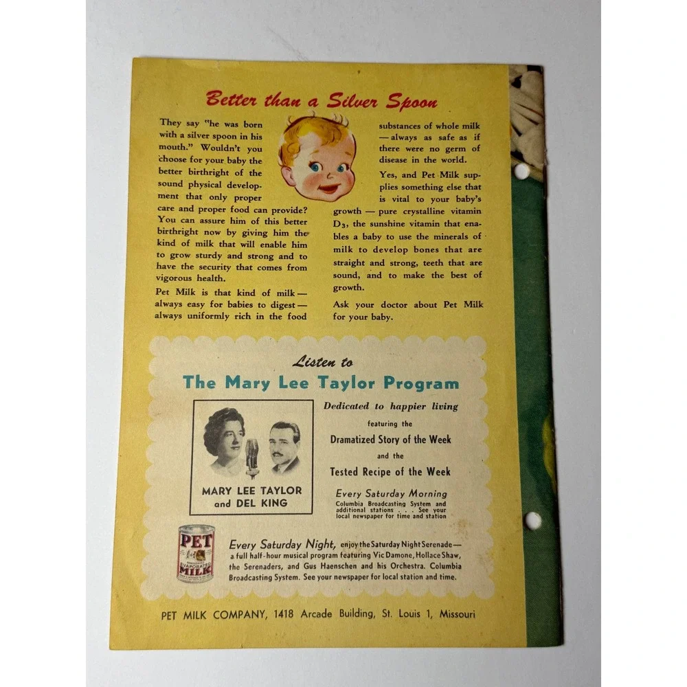 Vintage Thrifty Meals‎ Cookbook Mary Lee Taylor Pet Milk 1950s Recipe Booklet